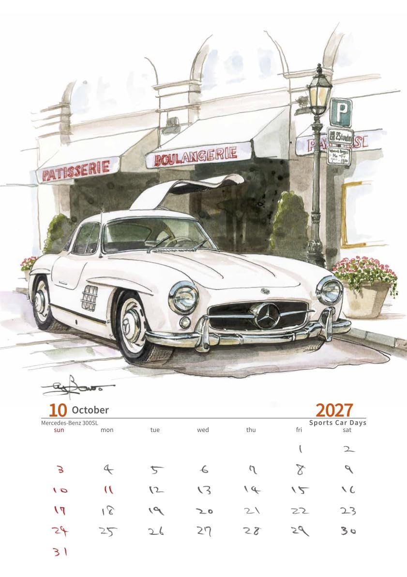 Amazon | Sportscar Days 2027 by Bow。 | カレンダー Sportscar
